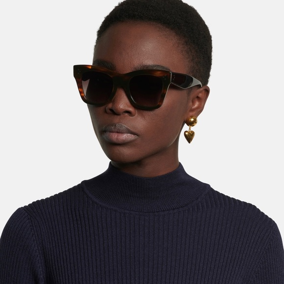 Celine 4004IN 5056K Sunglasses in Shiny Flamed Havana - Picture 3 of 7